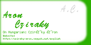 aron cziraky business card